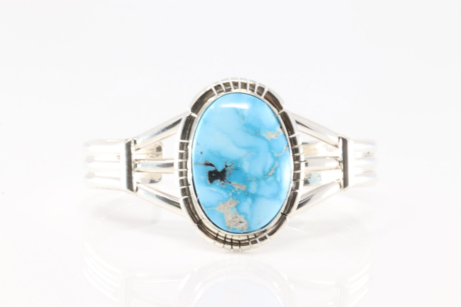 Native America Navajo Sterling Silver Turquoise Bracelet Cuff By S.E. (1 of 4)