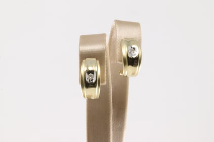 Diamond Hoop French Clip Earring 14kt.