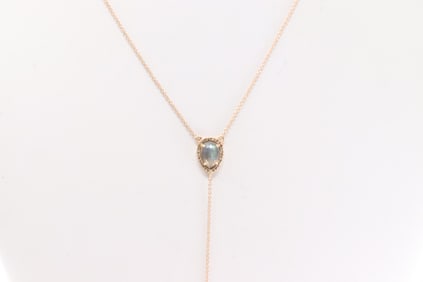 Topaz & Diamond Necklace 14Kt.