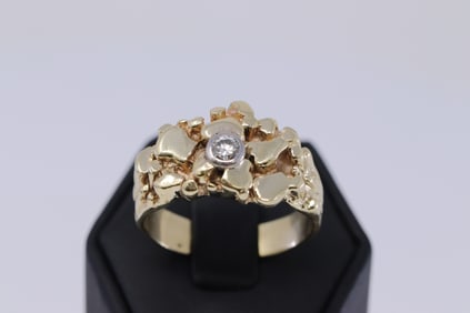 14Kt Yellow Gold Men's Diamond Ring