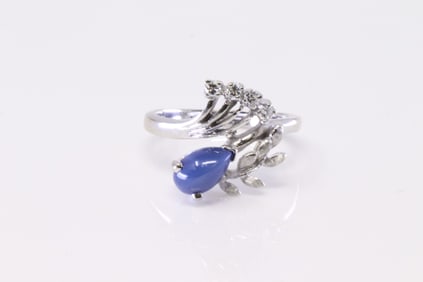 Star Sapphire & Diamond Ring 14Kt.