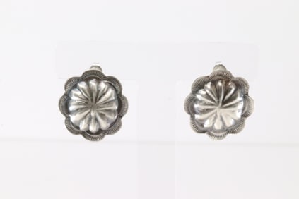 Native America Navajo Sterling Silver Conch Post Earring's.