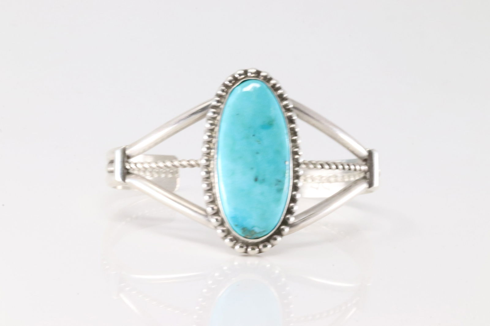 Native America Navajo Sterling Silver Turquoise Bracelet Cuff By S.E. (1 of 4)