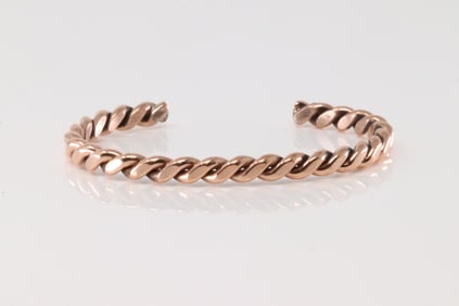 Native America Navajo Copper Bracelet Cuff By Elaine Tahe.