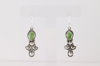 Native America Navajo Sterling Silver Sonora Gold Dangling Earring's By Verley Betone.