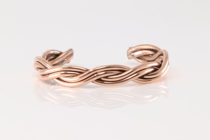Native America Navajo Copper Bracelet Cuff By Elaine Tahe.