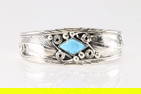 Native America Navajo Sterling Silver Turquoise Bracelet Cuff.