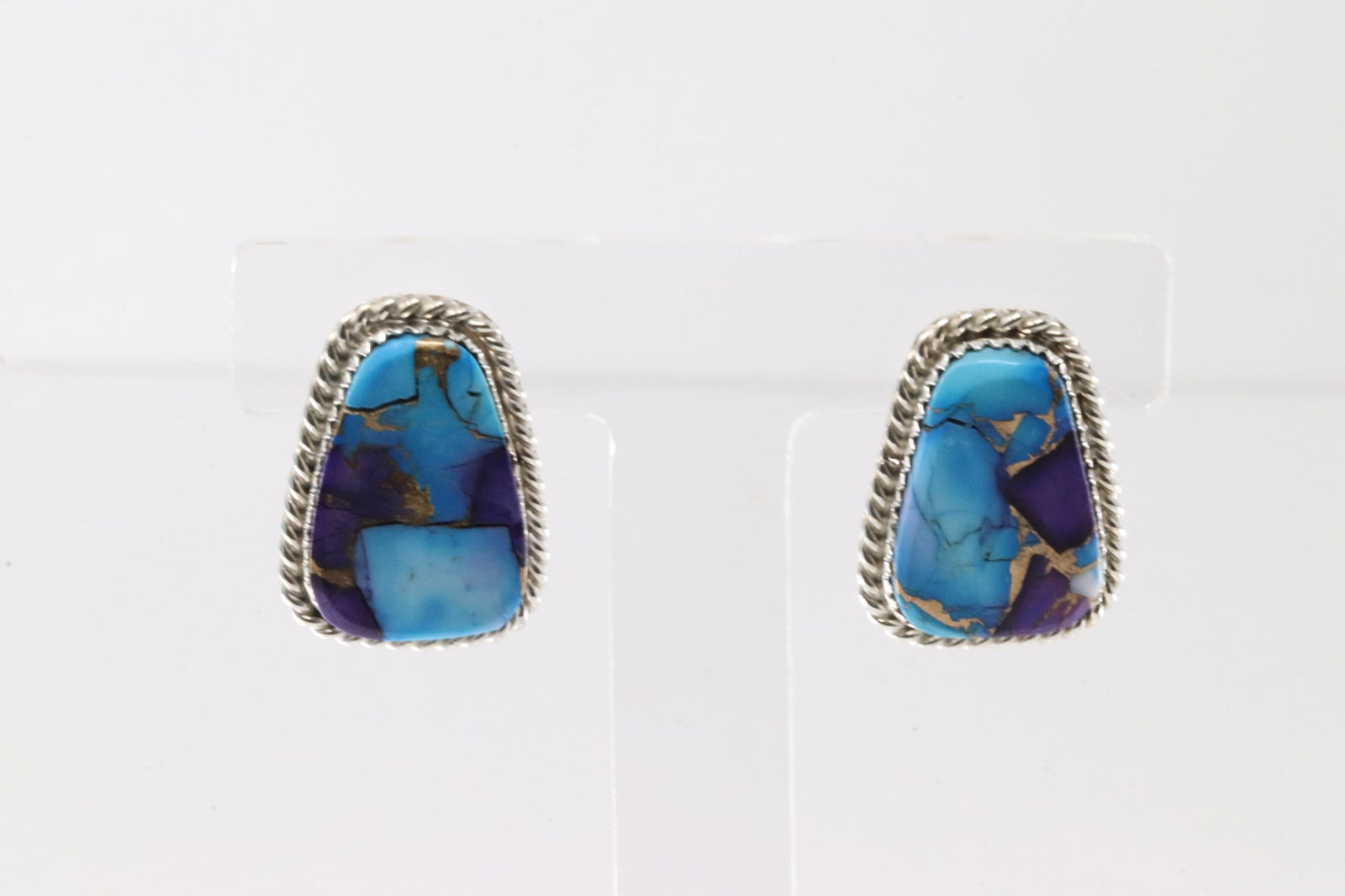 Native America Navajo Sterling Silver Dahlia Rose Post Earring's By Gabi Jim. (1 of 4)