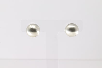 Native America Navajo Sterling Silver Pearl Post Earring's By M.S.
