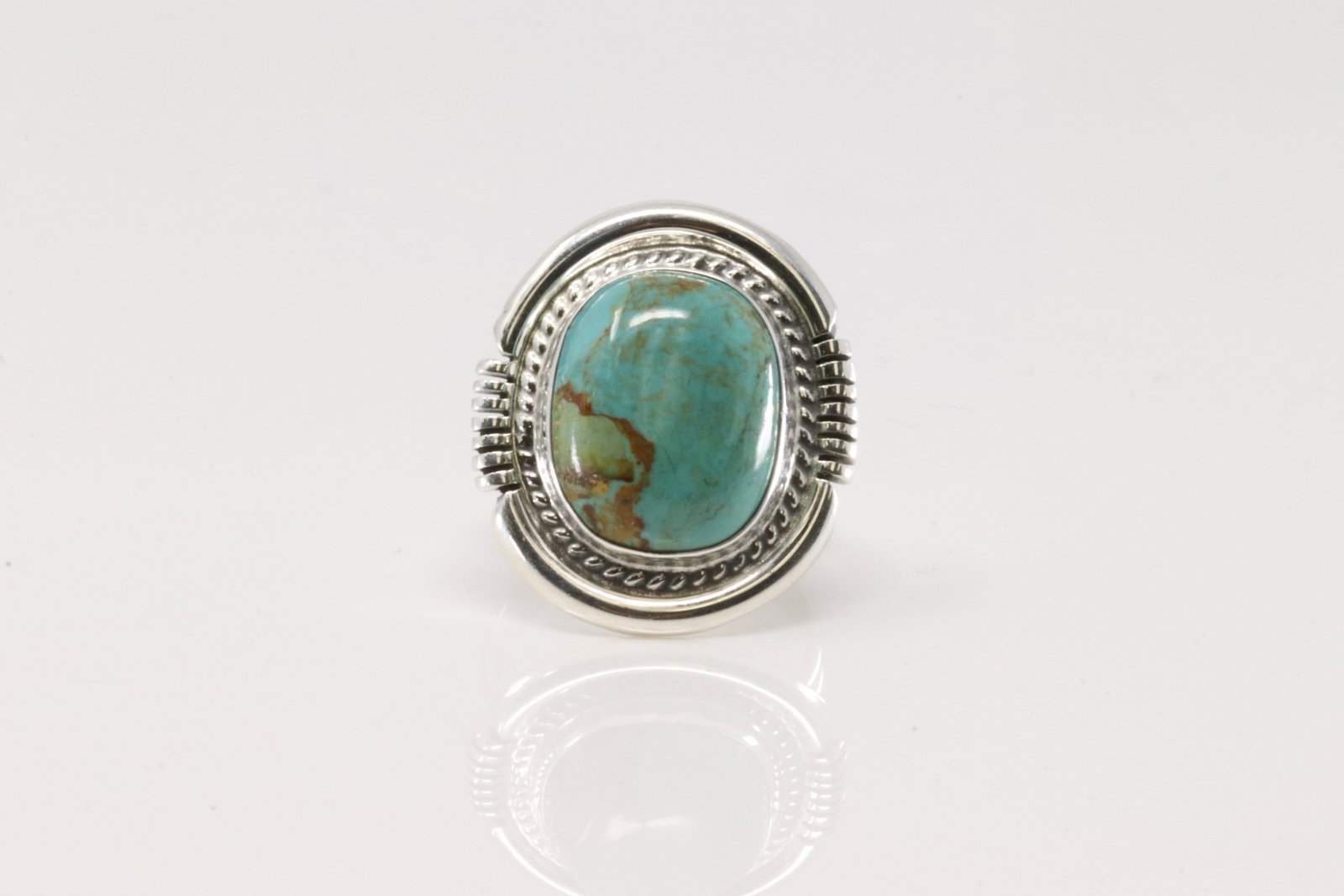 Native America Navajo Sterling Silver Turquoise Ring By Jason B.: This is a Native America Navajo Sterling Silver Turquoise Ring By Jason B. Ring size: 9.00.