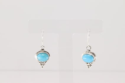 Native America Navajo Sterling Silver Turquoise Dangling Earring's By Rita Largo.