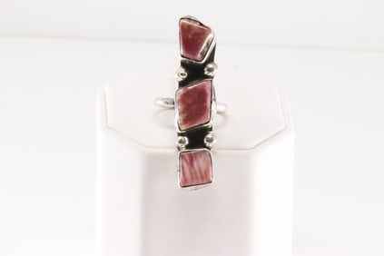 Native America Zuni Sterling Silver Purple Spiny Oyster Ring Jude Candelaria.
