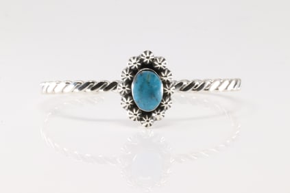 Native America Navajo Sterling Silver Turquoise Bracelet Cuff By Mike Smith.