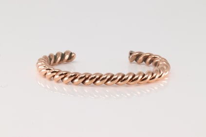 Native America Navajo Copper Bracelet Cuff By Elaine Tahe.
