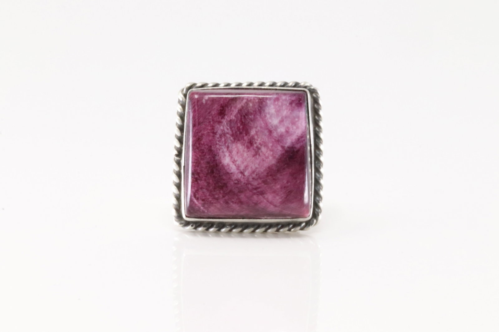 Native America Navajo Sterling Silver Purple Spiny Oyster Ring By A.L. (1 of 4)