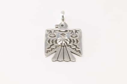 Native America Navajo Sterling Silver Thunderbird Pendant By Darrell Cadman.