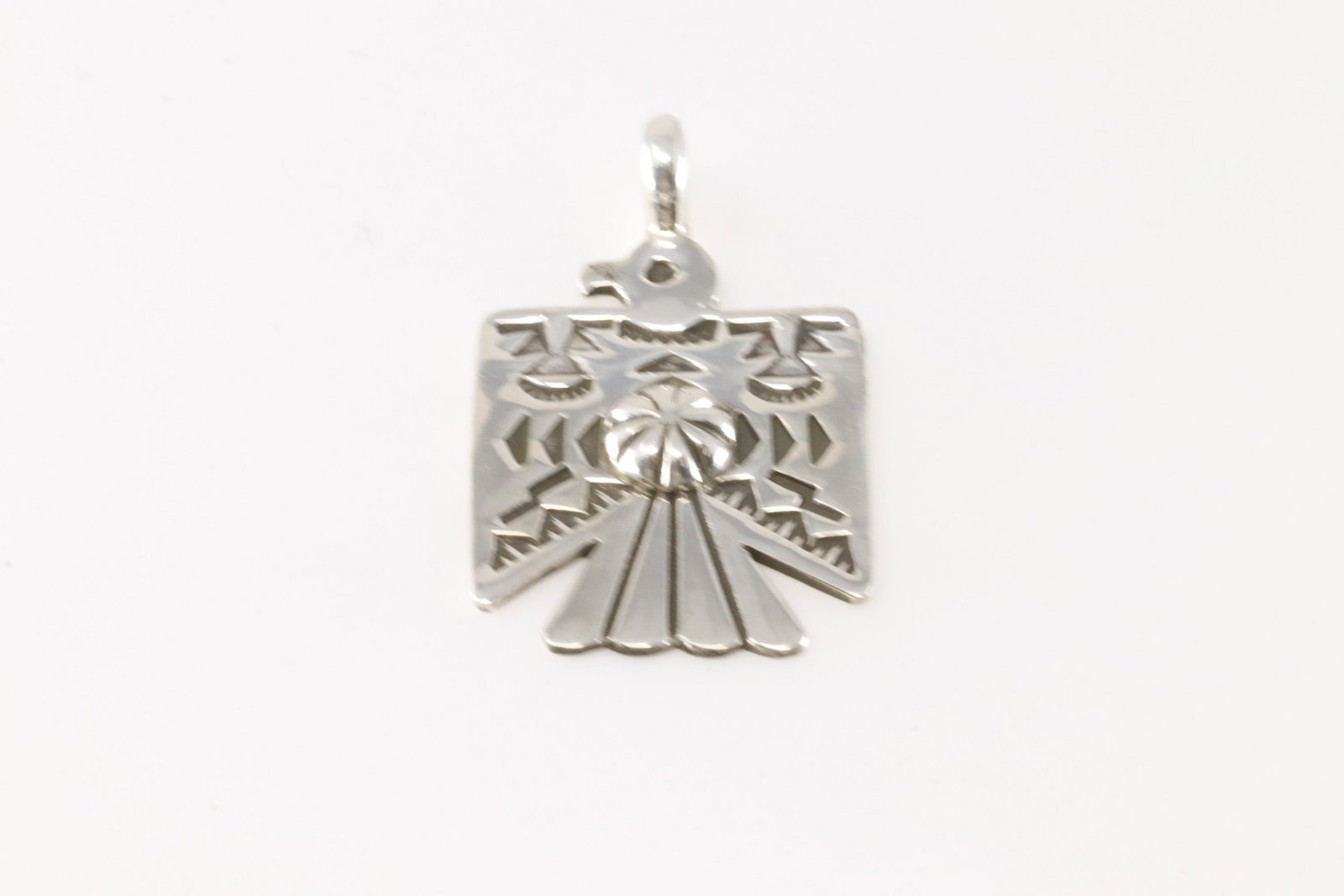 Native America Navajo Sterling Silver Thunderbird Pendant By Darrell Cadman. (1 of 2)