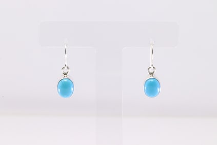 Native America Navajo Sterling Silver Turquoise Dangling Earring's By S.H.