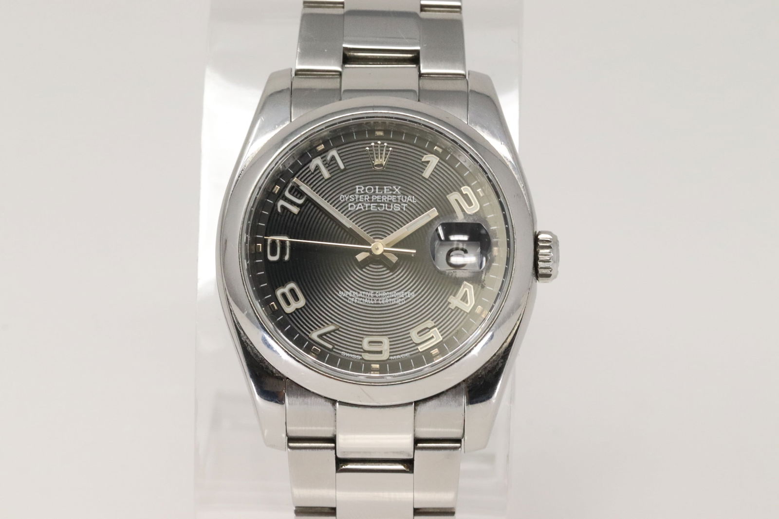 Rolex DateJust 116200 Oyster Stainless Concentric Black Dial Auto Watch