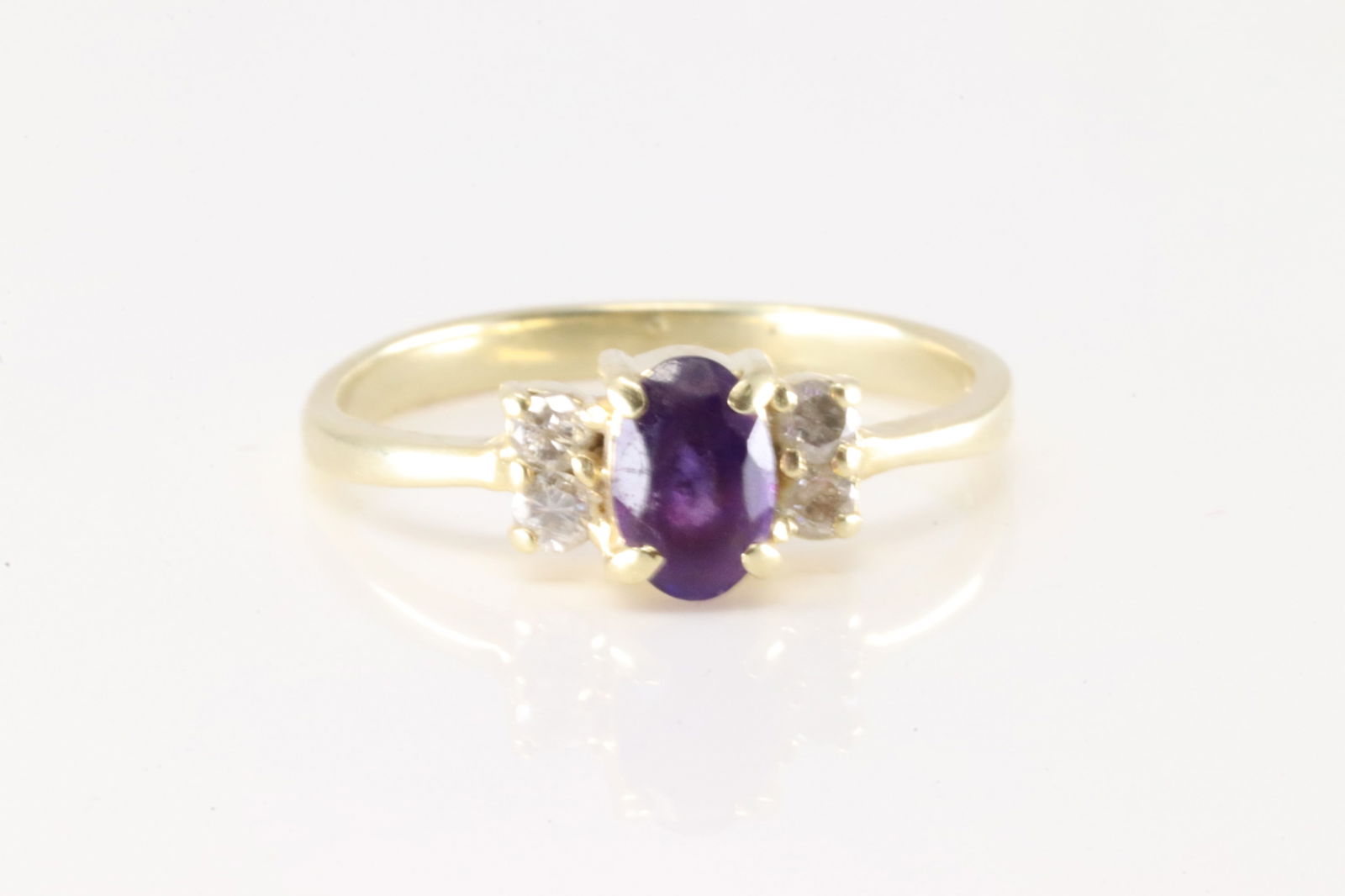 Purple Gemstone And Diamond Ring 14Kt. (1 of 4)