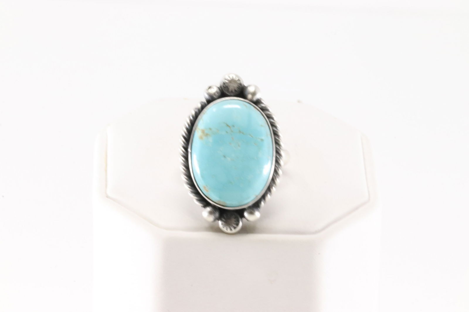Native America Navajo Sterling Silver Turquoise Ring By Eugene Belone. (1 of 4)