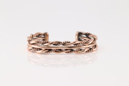 Native America Navajo Copper Bracelet Cuff By Elaine Tahe.