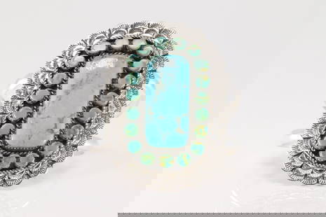 Native American Navajo Sterling Silver Kingman Turquoise Bracelet Cuff By Larry Etcitty.: This is a Native American Navajo Sterling Silver Kingman Turquoise Bracelet Cuff By Larry Etcitty. Total weight: 66.40 Grams.