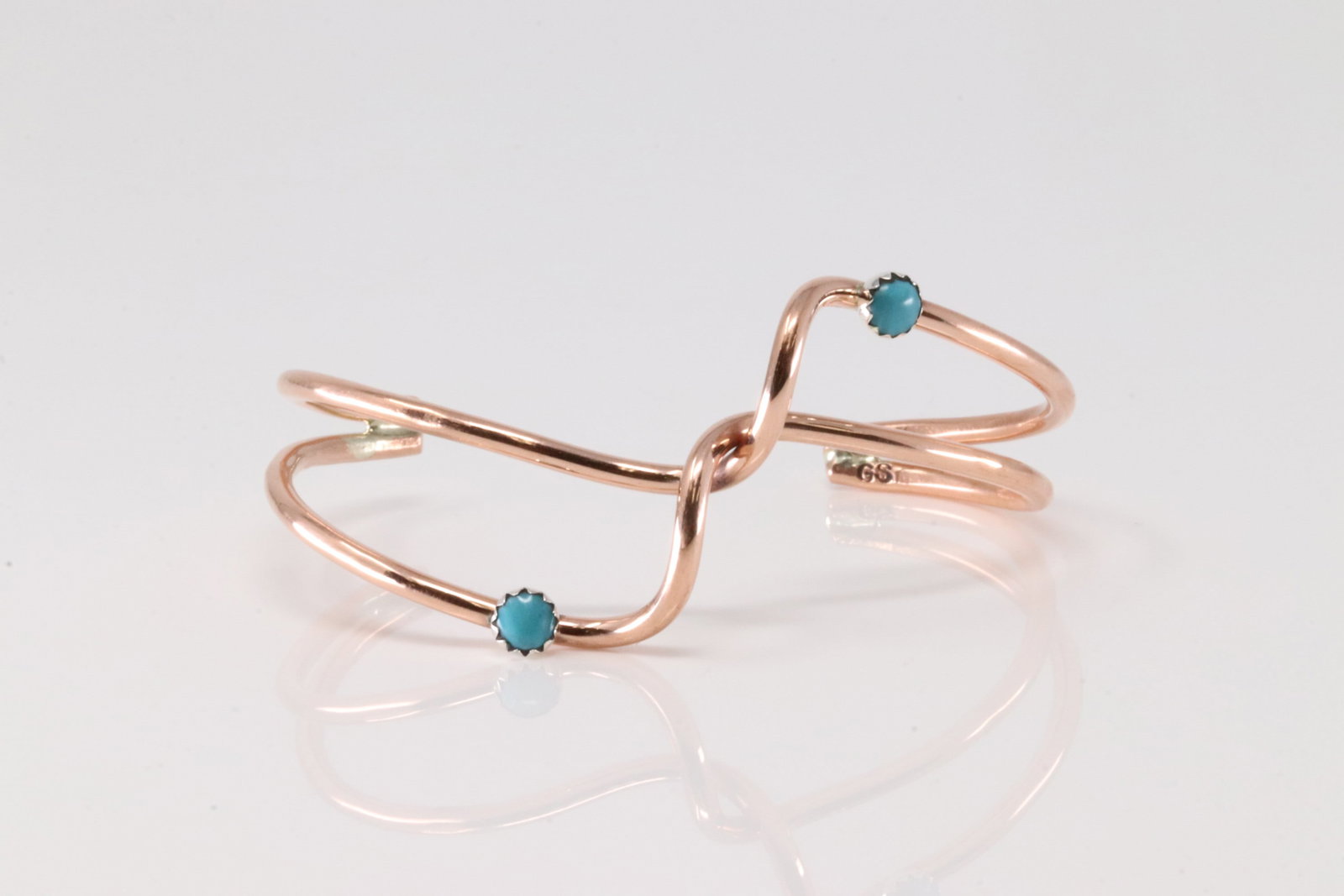 Native America Navajo Sterling Silver Copper Bracelet Cuff By Yolanda Skeets. (1 of 4)