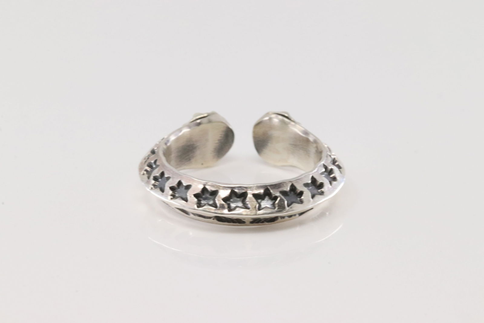 Native America Navajo Sterling Silver Stamepd Star & Arrow Open Ring By Sunshine Reeves. (1 of 4)