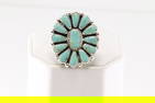 Native America Navajo Sterling Silver Turquoise Ring By Alicia Wilson.