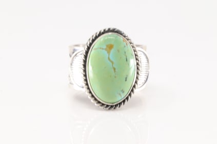 Native America Navajo Sterling Silver Turquoise Ring By Sunshine Reeves.