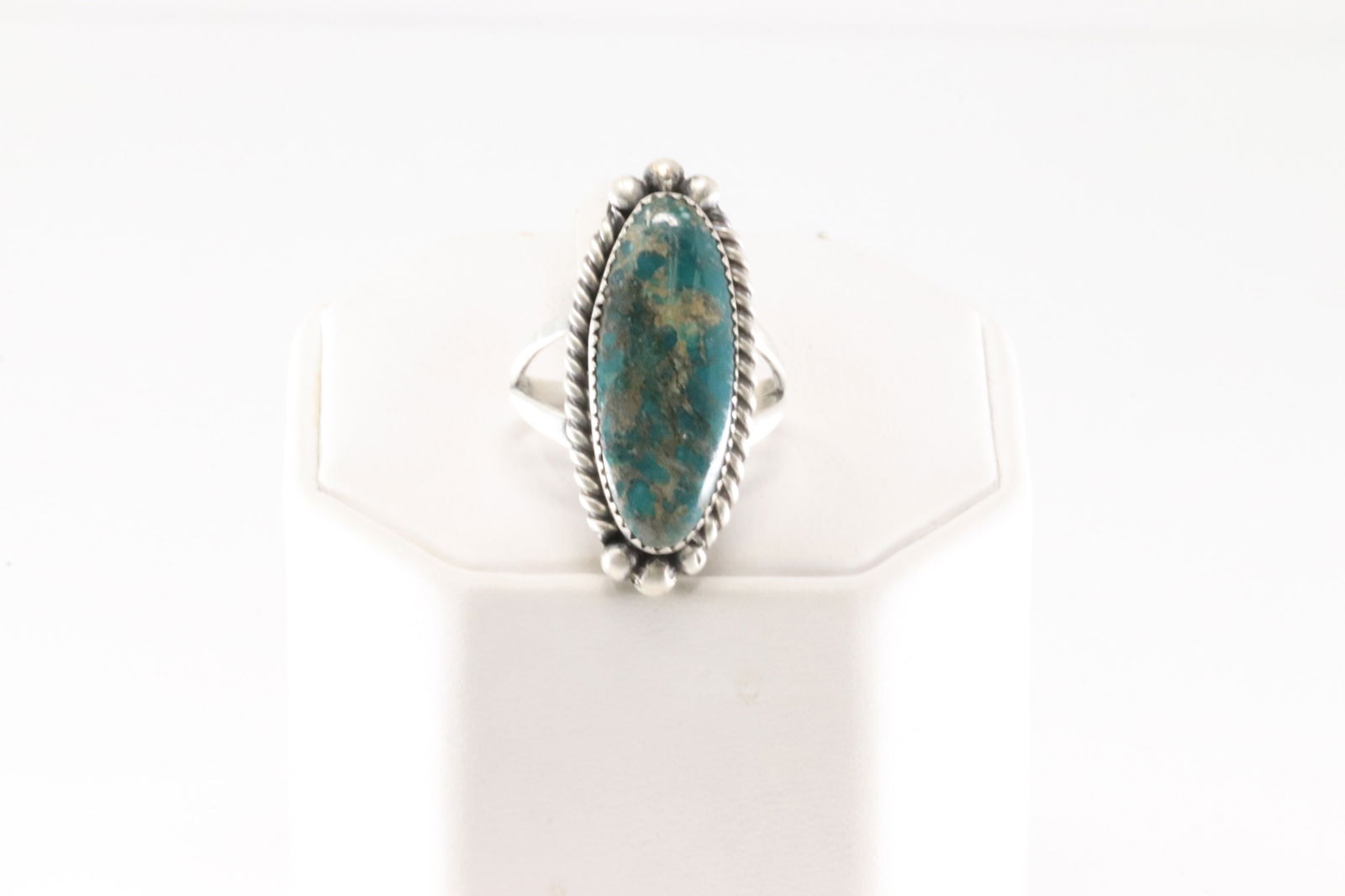 Native America Navajo Sterling Silver Turquoise Ring By F.