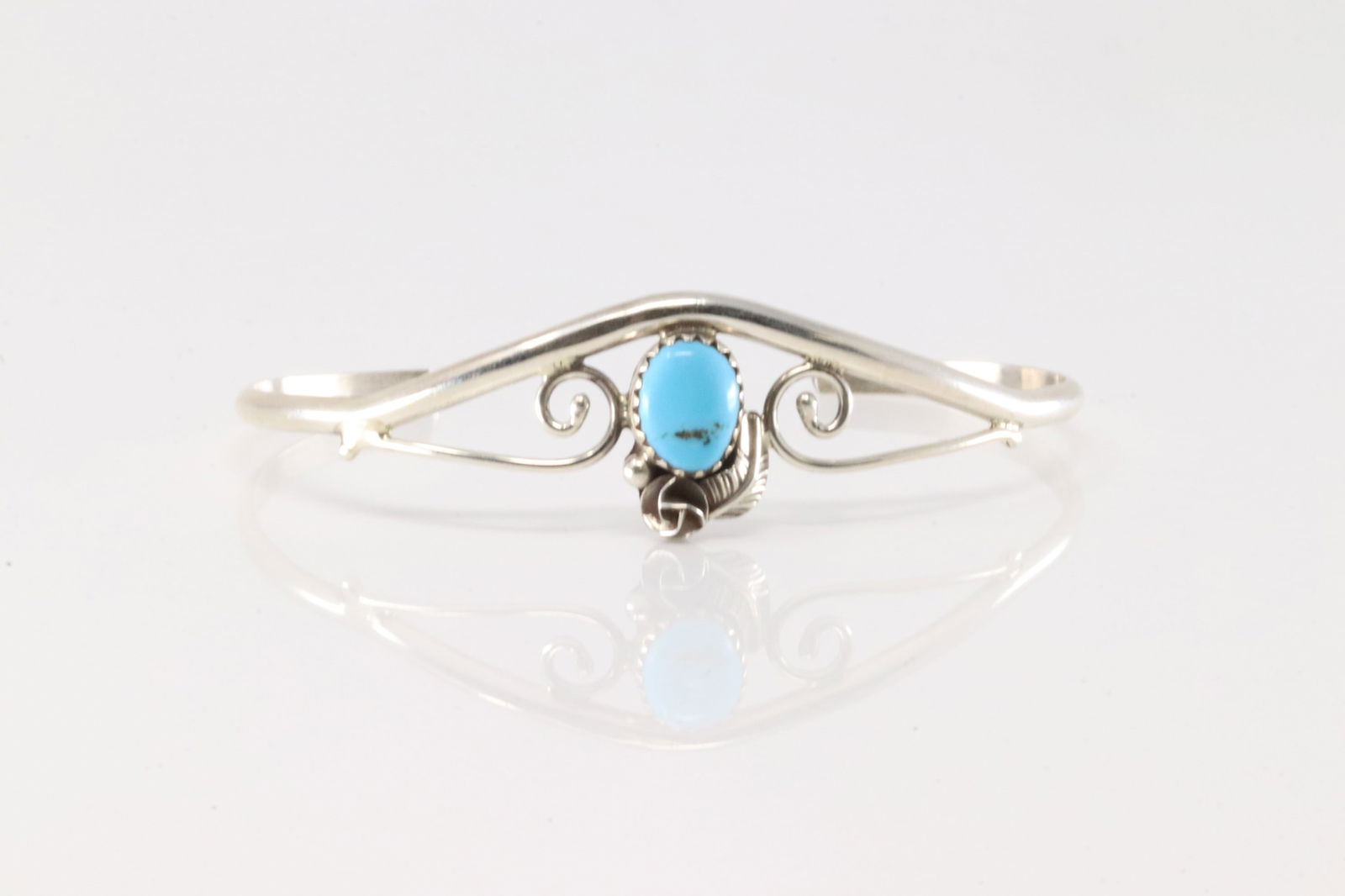 Native America Navajo Sterling Silver Turquoise Bracelet Cuff By C. (1 of 4)