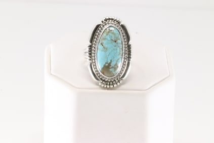 Native America Navajo Sterling Silver Turquoise Ring By Jason B.