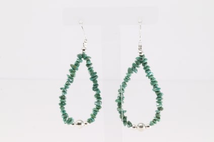 Native America Navajo Sterling Silver Pearl Beaded Dangling Earring's.