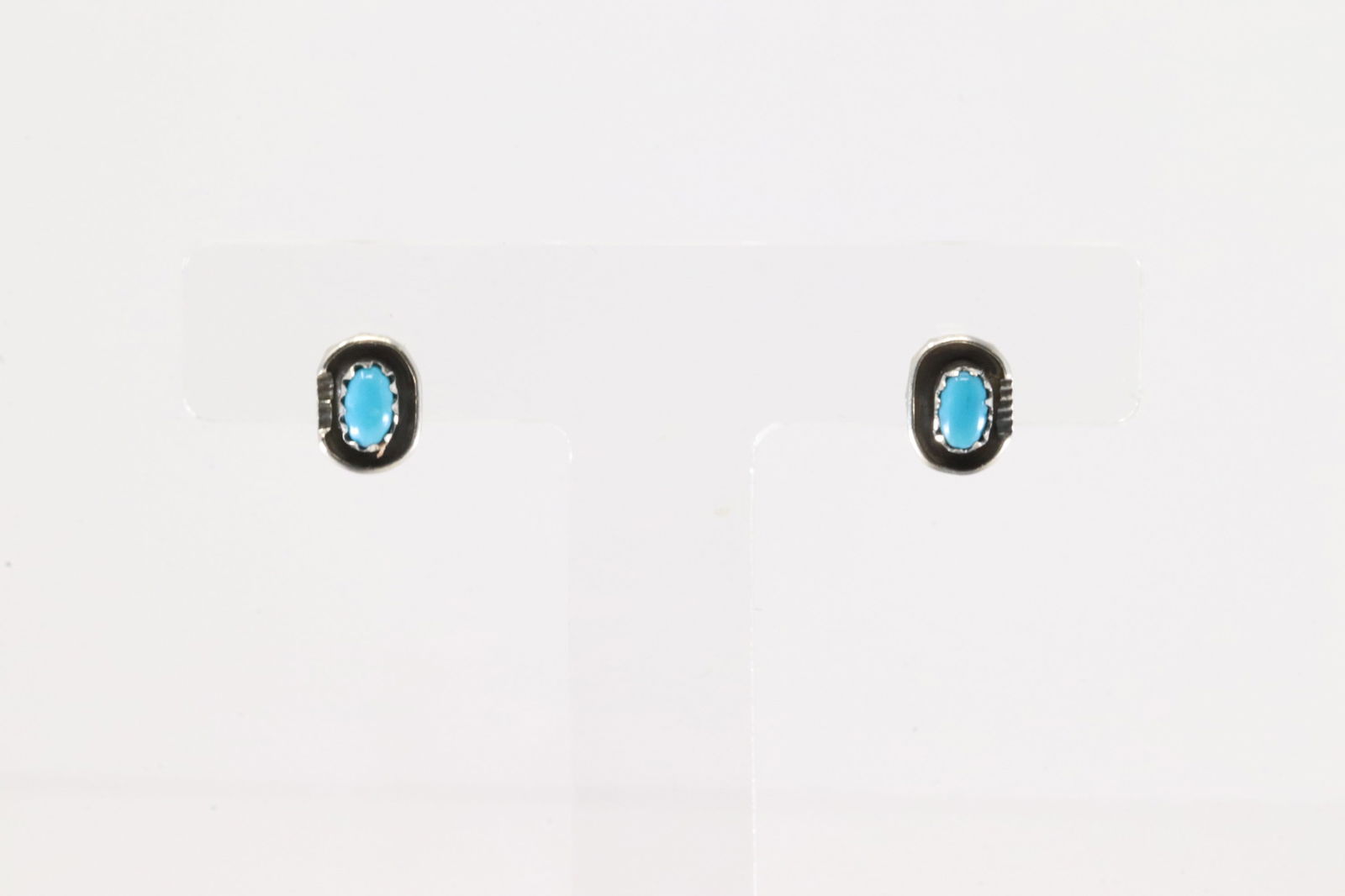 Native America Navajo Sterling Silver Turquoise Post Earring's By Roselene Joe. (1 of 3)