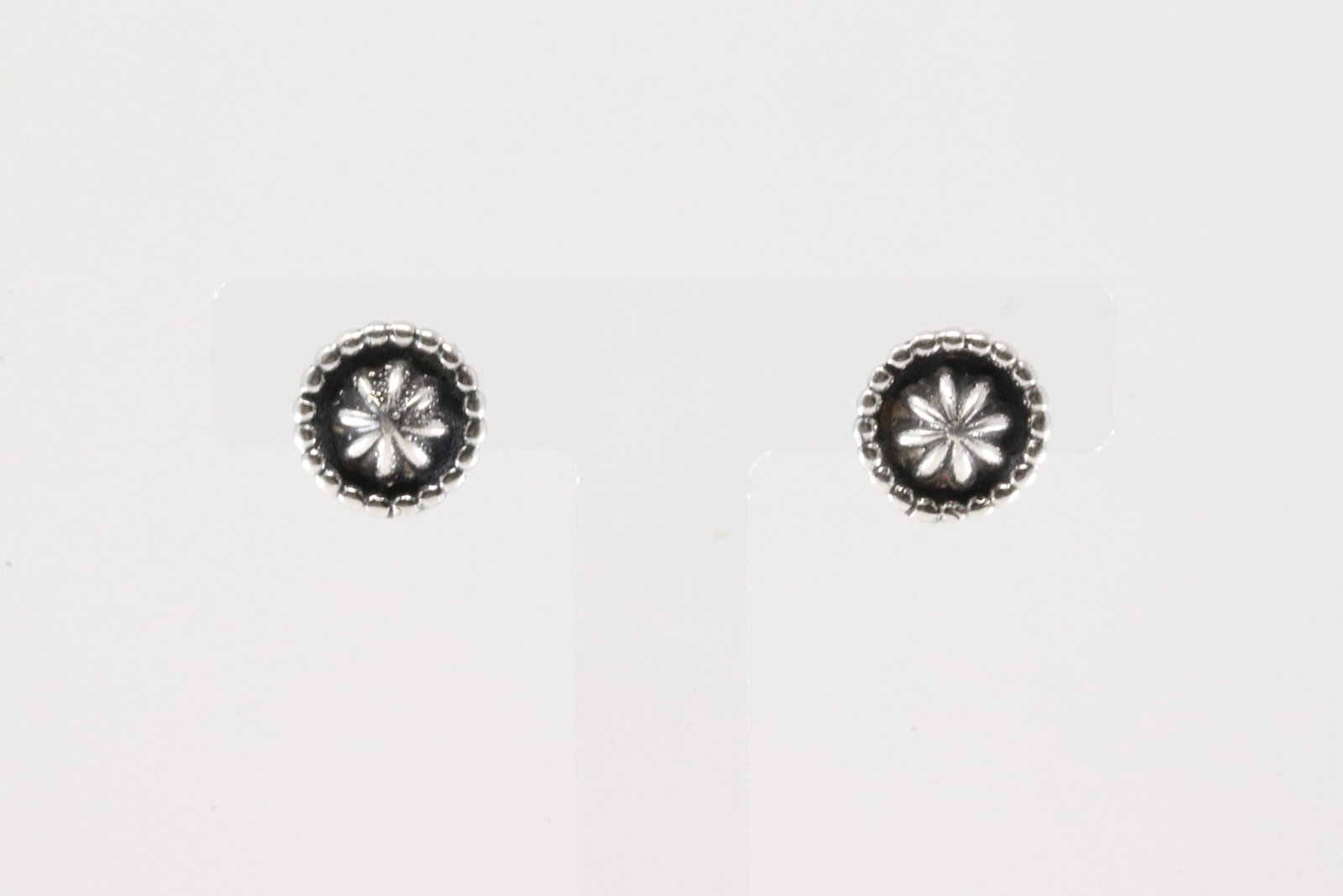 Native America Navajo Sterling Silver Solid Stamped Post Earring's By Etta Larry.: This is a Native America Navajo Sterling Silver Solid Stamped Post Earring's By Etta Larry.