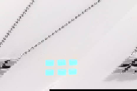 Native America Navajo Sterling Silver Turquoise Necklace By Shelia Becenti.: This is a Native America Navajo Sterling Silver Turquoise Necklace By Shelia Becenti. Necklace length: 16.00"
