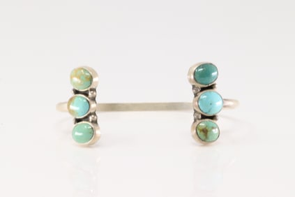 Native America Navajo Sterling Silver Kingman Turquoise Bracelet Cuff By Geraldine James.