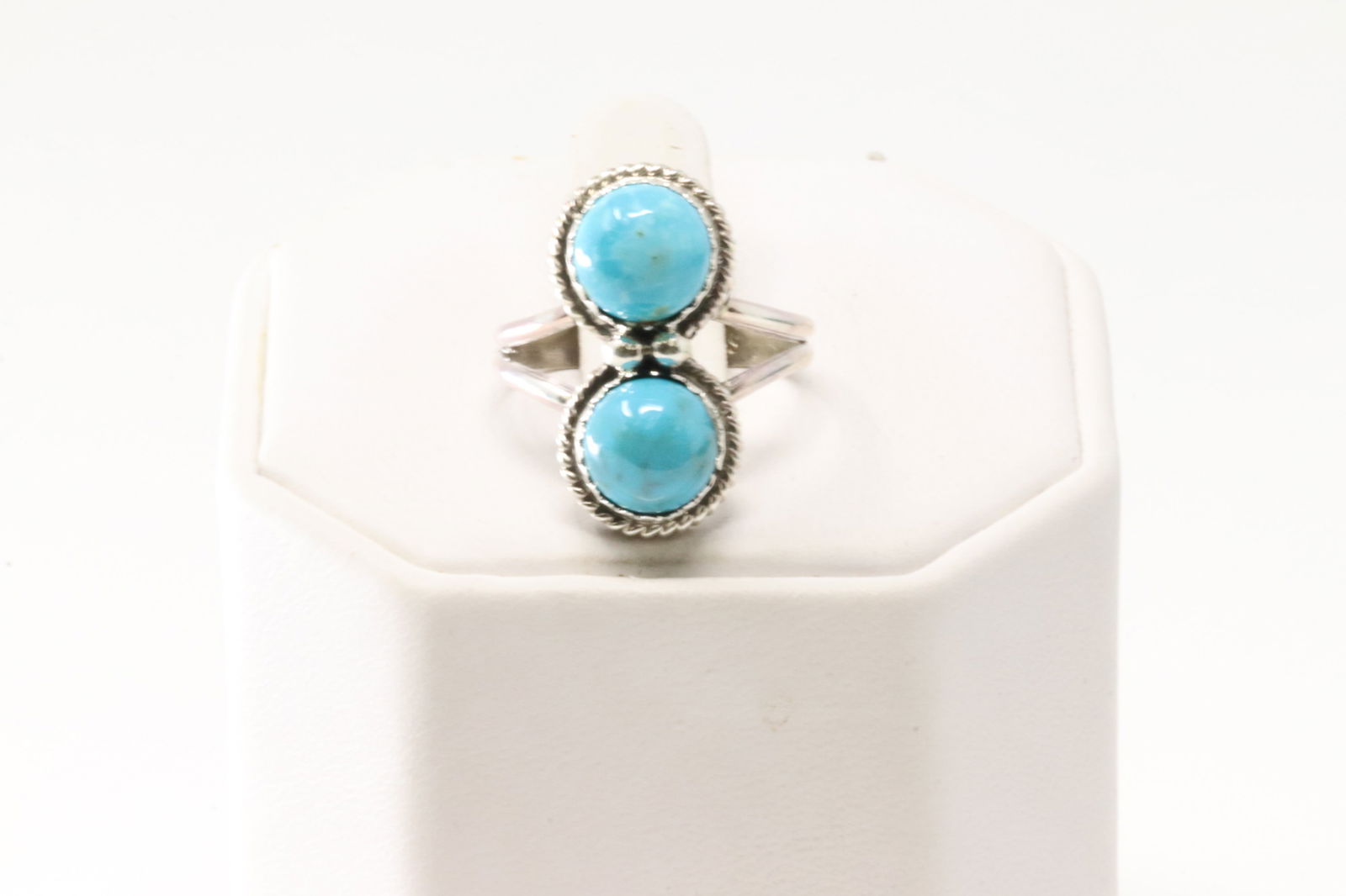Native America Navajo Sterling Silver Turquoise Ring By E.W. (1 of 4)