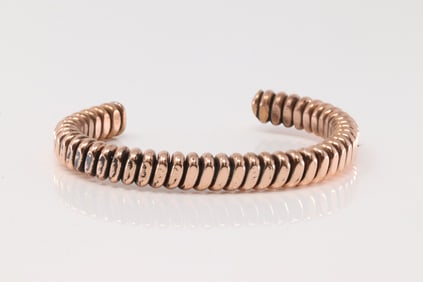 Native America Navajo Copper Bracelet Cuff By Elaine Tahe.