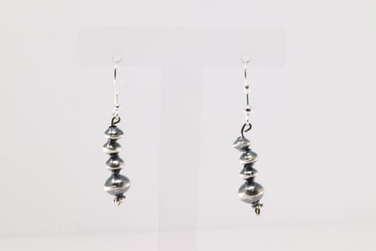 Native America Navajo Sterling Silver Turquoise Conch Post Earring's By Joan Begay.