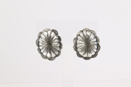 Native America Navajo Sterling Silver Conch Post Earring's By Joan & Ryan Begay.