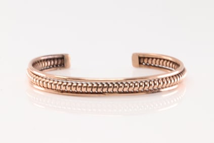 Native America Navajo Copper Bracelet Cuff By Elaine Tahe.