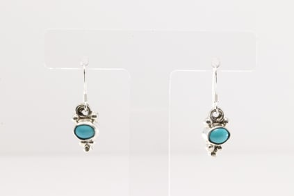 Native America Navajo Sterling Silver Turquoise Dangling Earring's By Robert Smith.