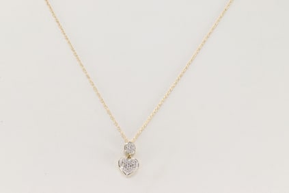 Diamond Heart Pendant / Necklace 14Kt.