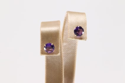 Amethyst Stud Earring 14Kt.