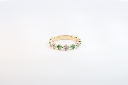 Emerald & Diamond Ring 14Kt.