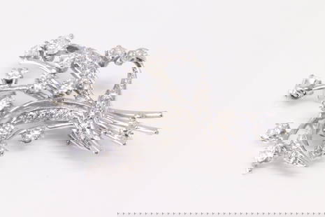 Diamond Spray Pin / Brooch 18Kt.: 18Kt White Gold Diamond Spray Pin / Brooch. Pin Brooch has 38 Diamonds. Diamonds approx weight: 2.75 ctwTotal weight: 8.10 Grams.
