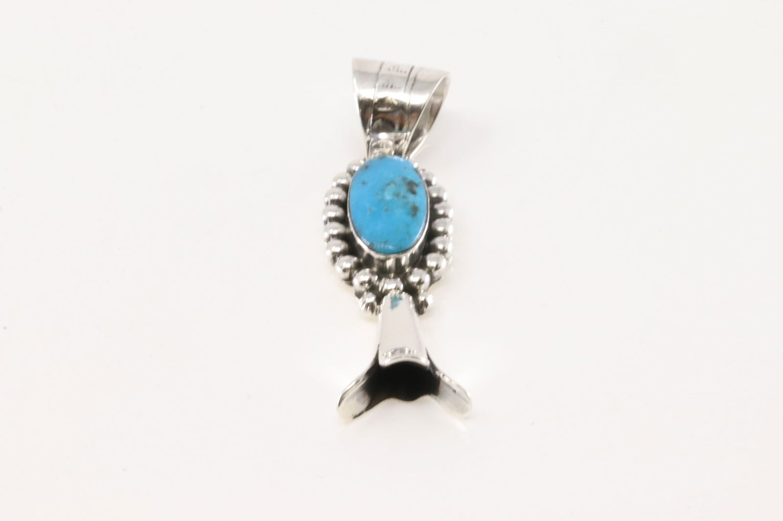 Native America Navajo Sterling Silver Turquoise Blossom Pendant By Marie Jones. (1 of 3)